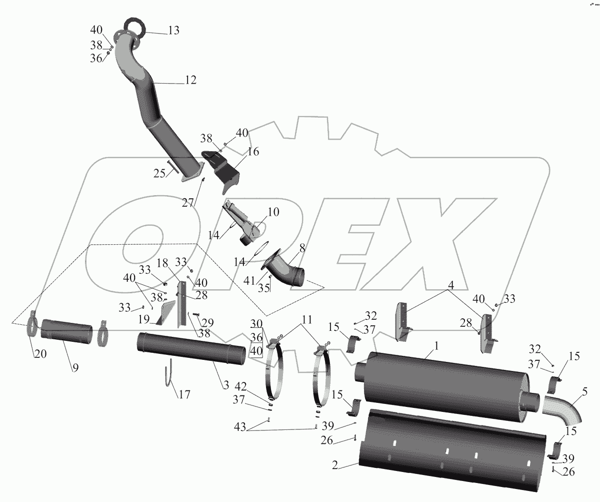 Установка системы выпуска 533608-1200001