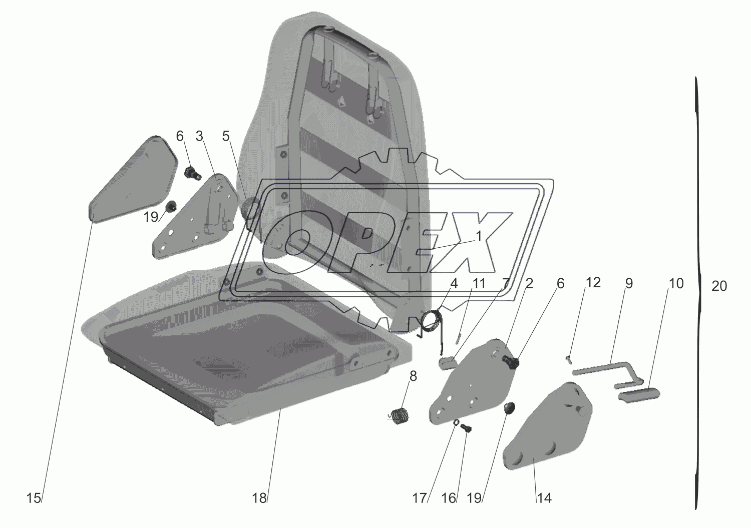 Подушка и спинка сидения 6430-6800012, 6430-6810012