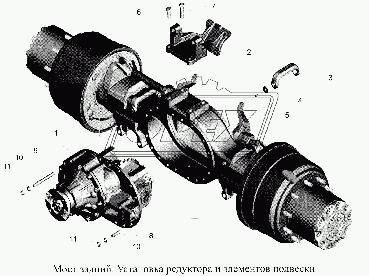 Мост задний. Установка редуктора и элементов подвески