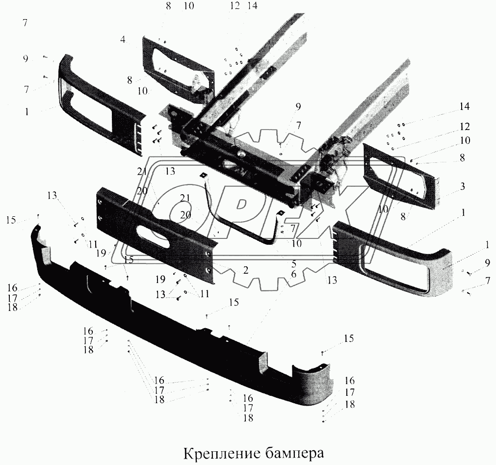 Крепление бампера