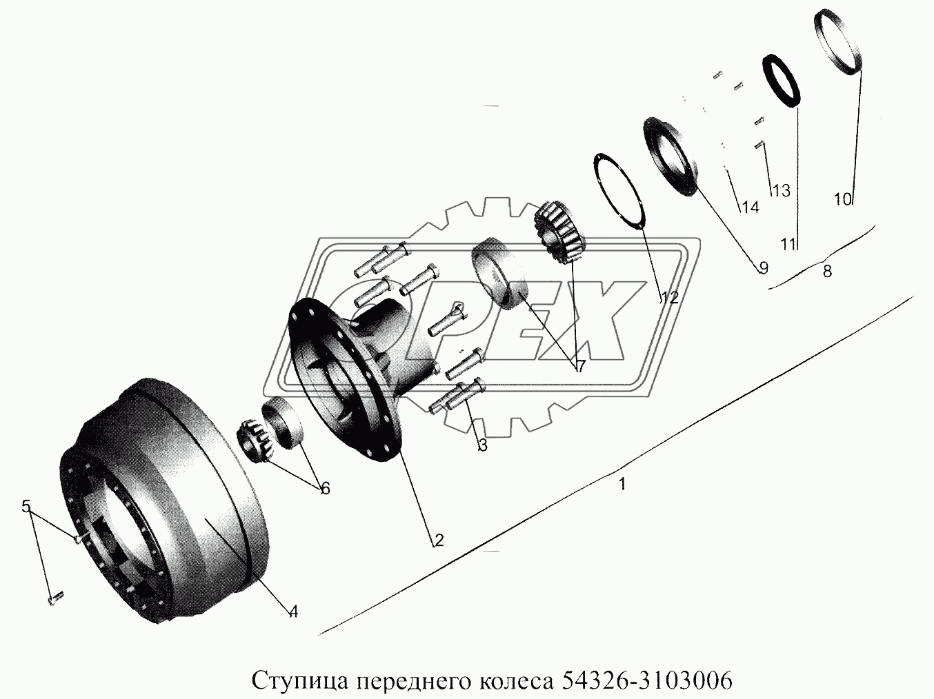 Ступица переднего колеса 54326-3103006