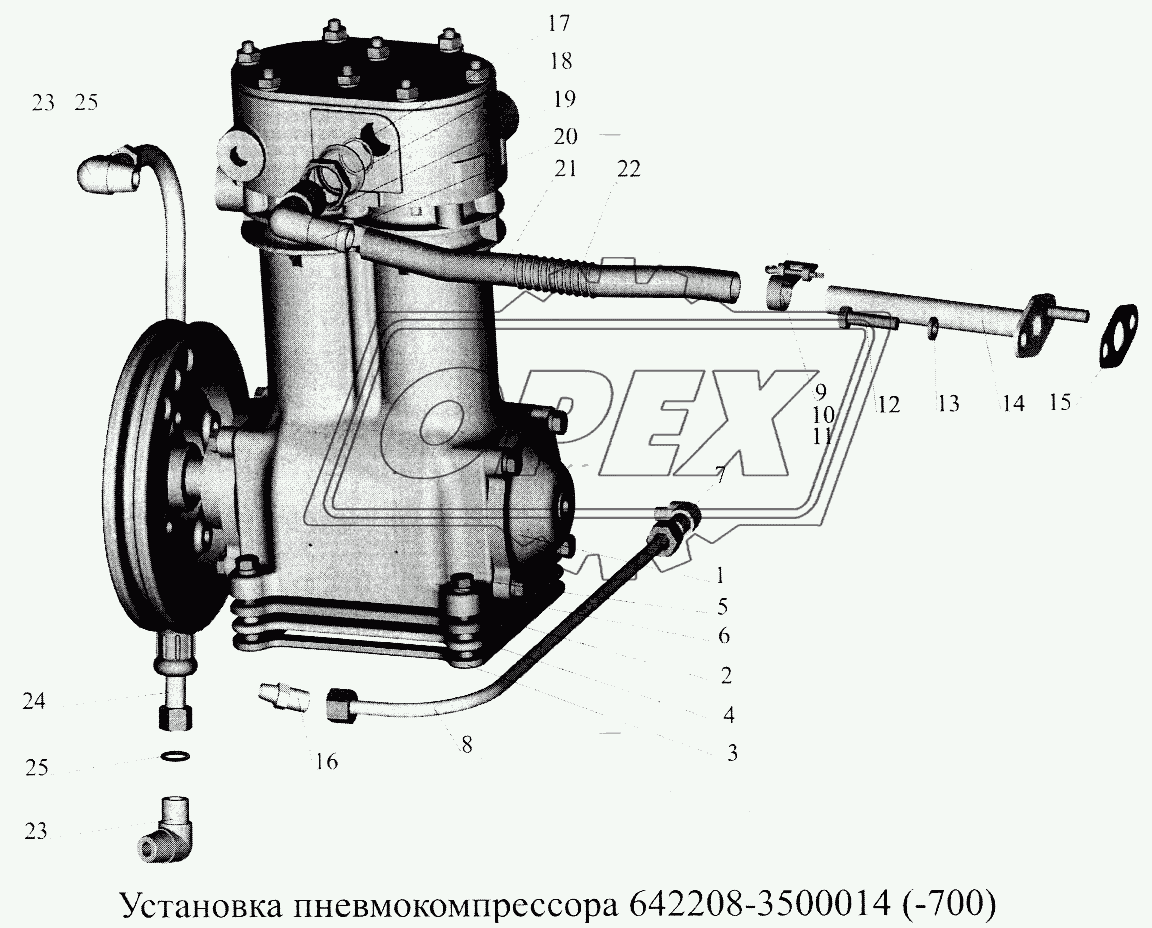 Установка пневмокомпрессора 647208-3500014 (-700)