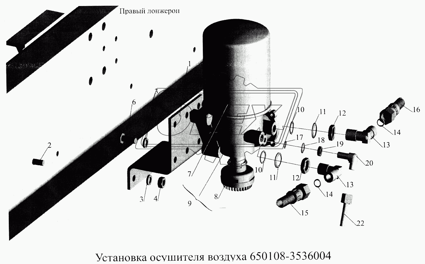 Установка осушителя воздуха 650108-3536004