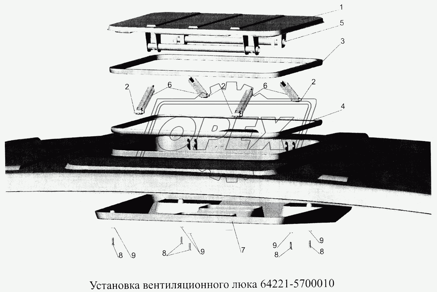 Установка вентиляционного люка 64721-5700010