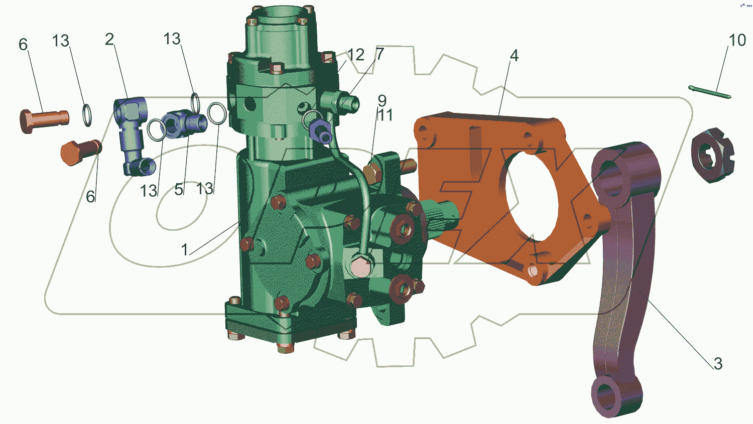 Рулевой механизм с кронштейном 6418-3400006