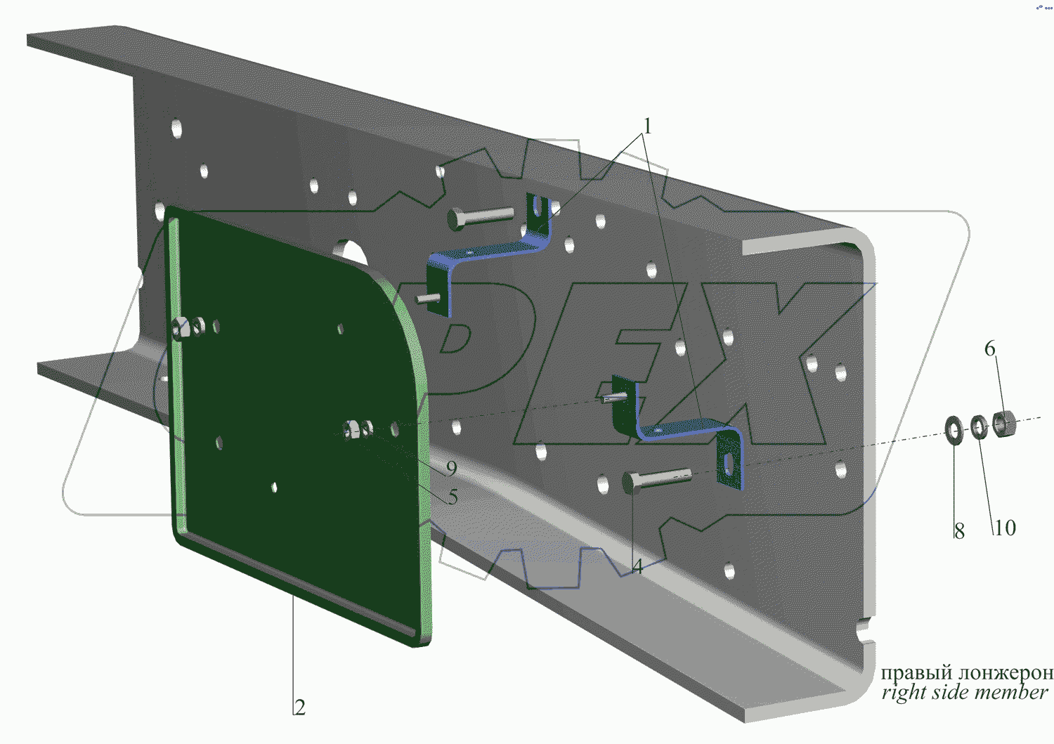 Крепление защитного экрана 6501В5-3506040-000