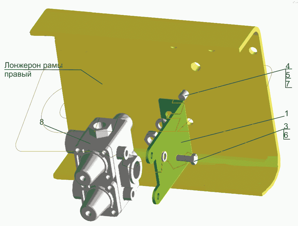 Крепление клапана четырехконтурного 438041-3515002