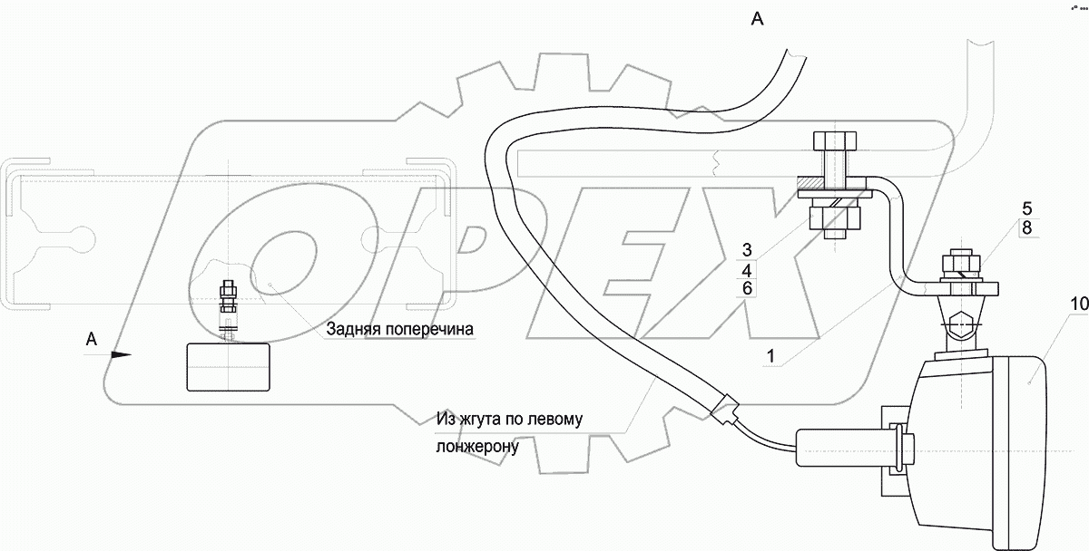 Установка заднего противотуманного фонаря 555002-3700012