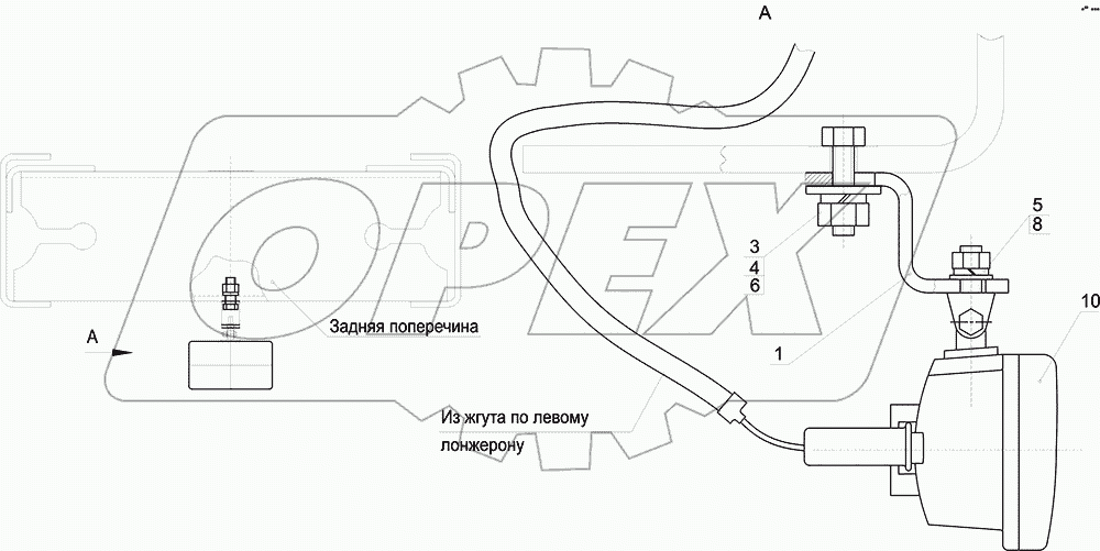 Установка заднего противотуманного фонаря 5550-3700012