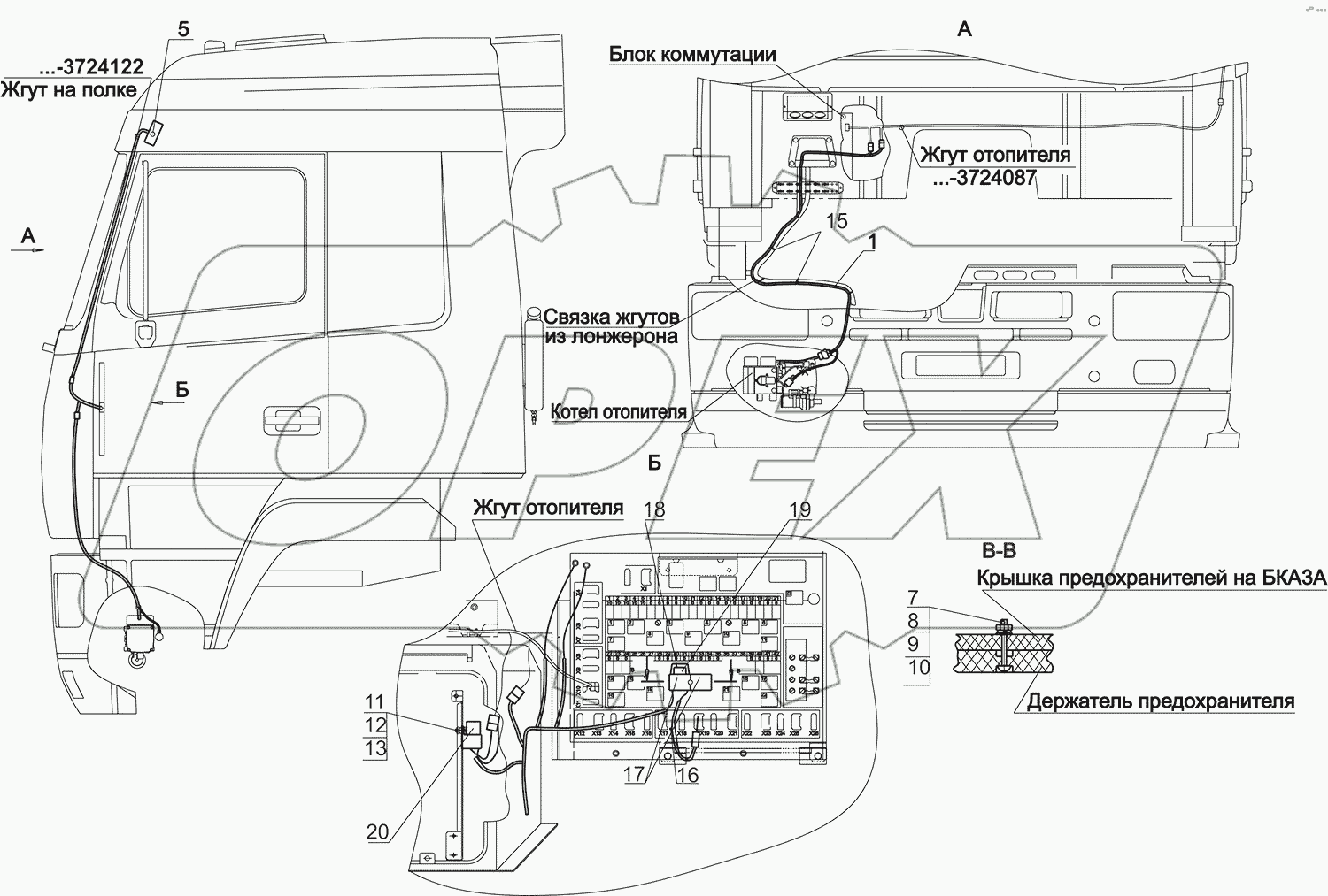 Установка электрооборудования подогревателя 544003-3700085