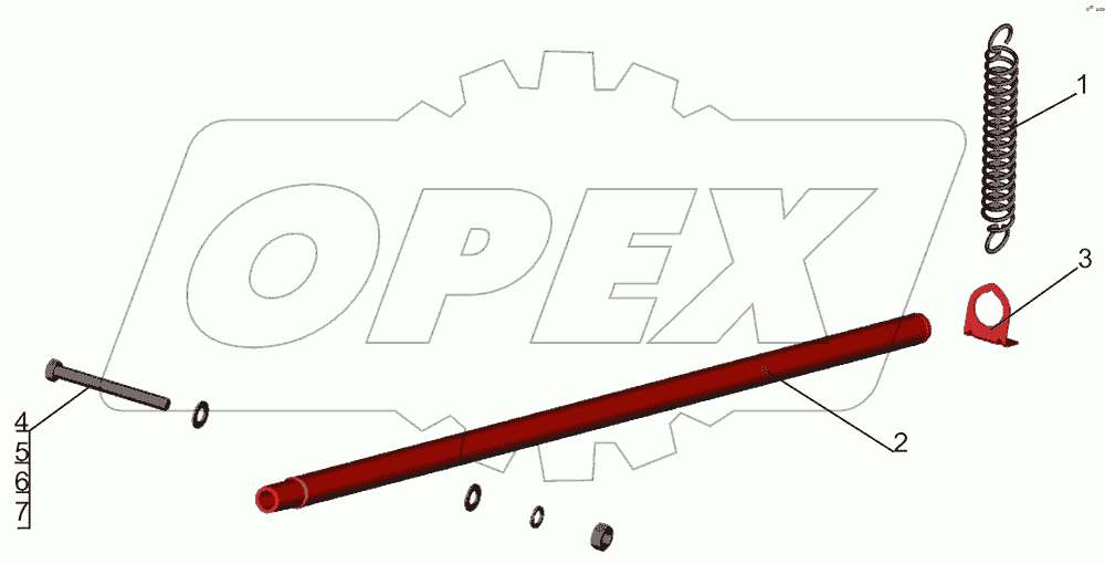 Укладка рычага подъема кабины 6430-3900041