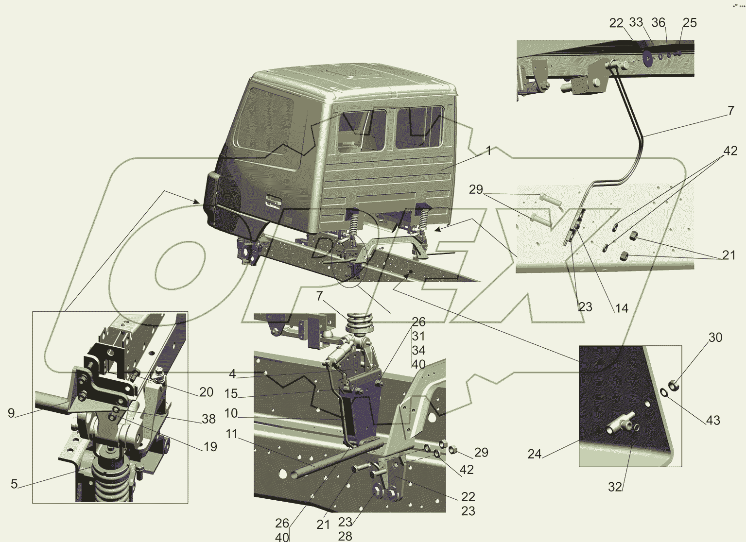 Установка кабины 5550-5000002-060