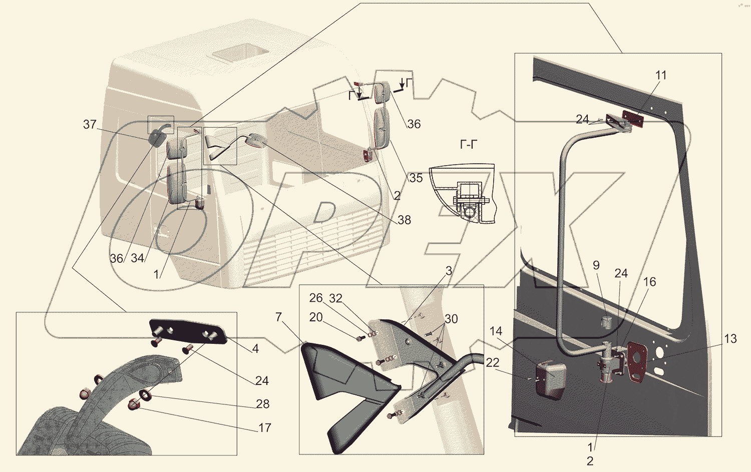 Установка зеркал 6430-8200005-010