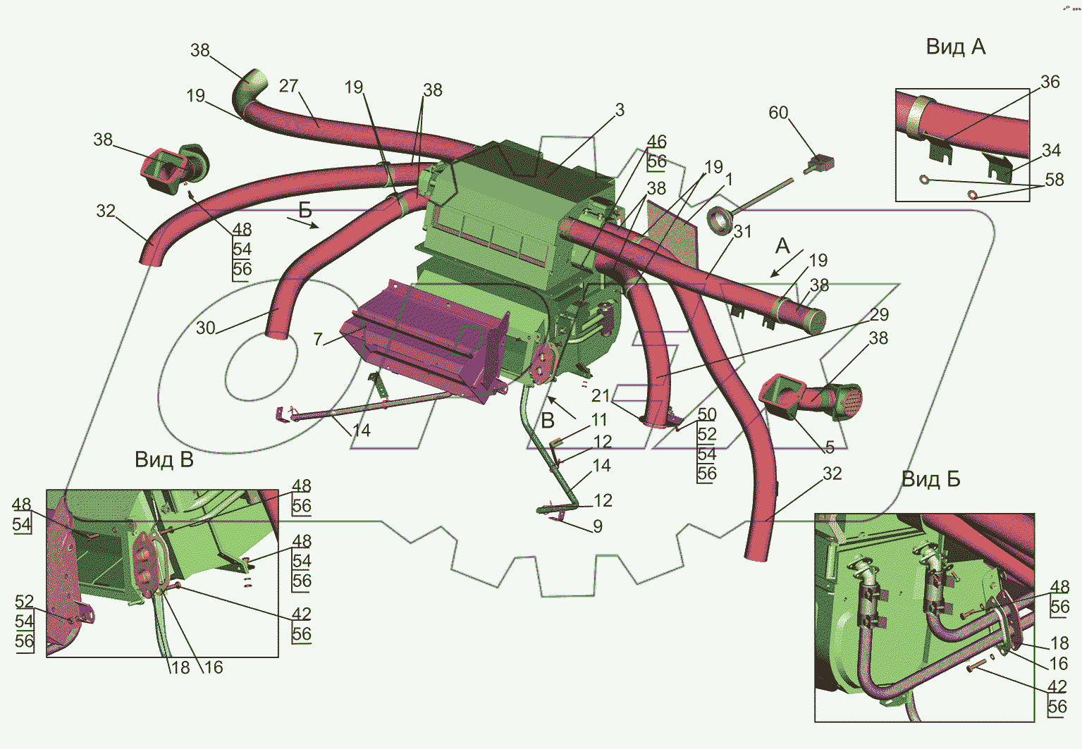 Установка отопителя 631019-8100001-010