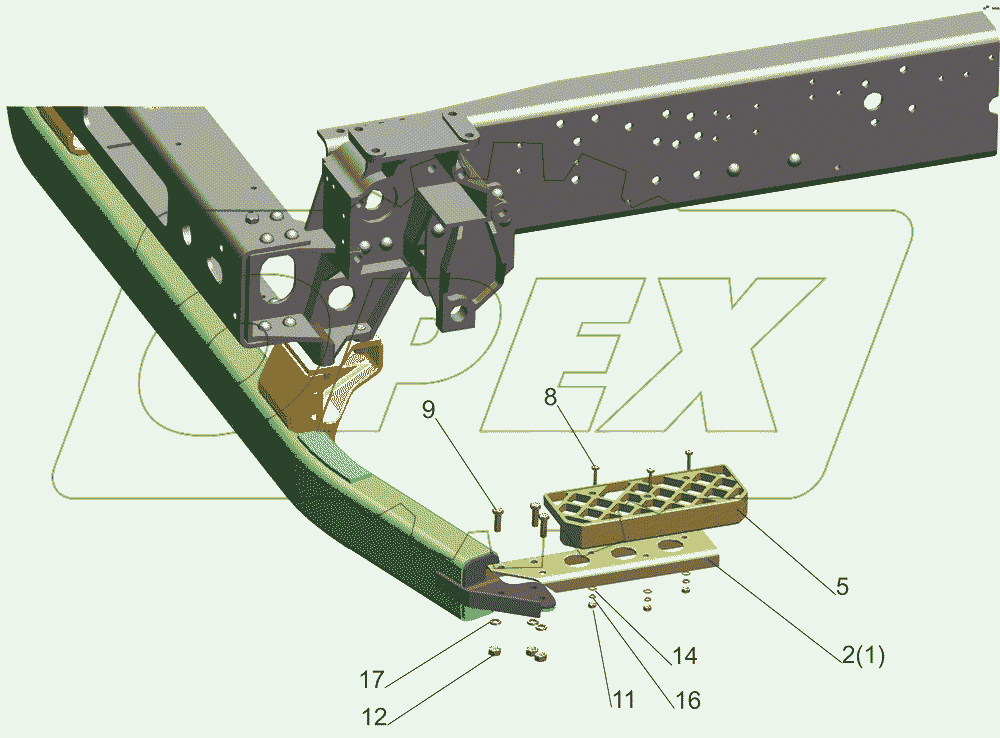 Установка нижней подножки 544008-8400016-010