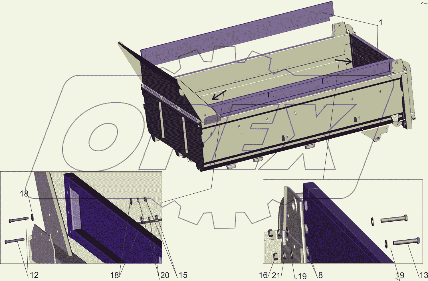Установка надставных бортов 5550-8500012