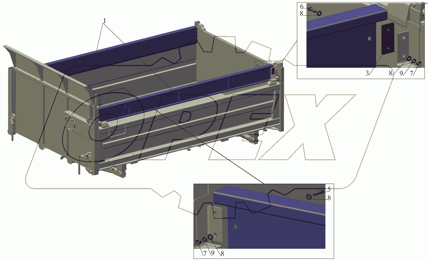 Установка надставных бортов 5550B5-8500012