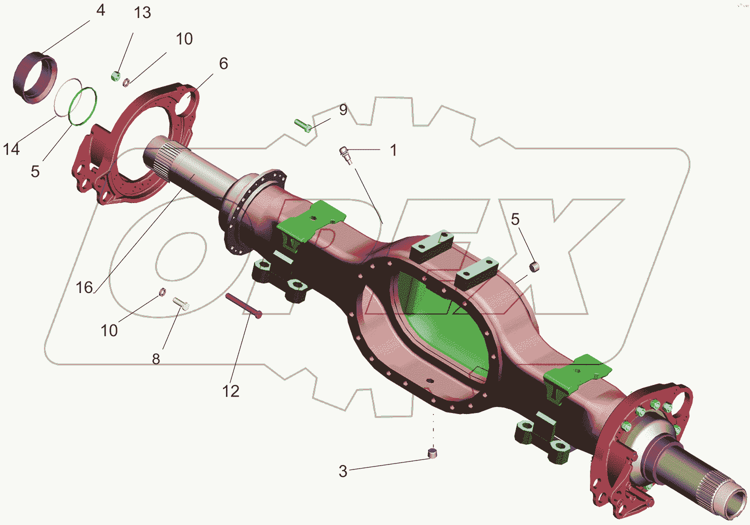 Мост задний. Картер моста