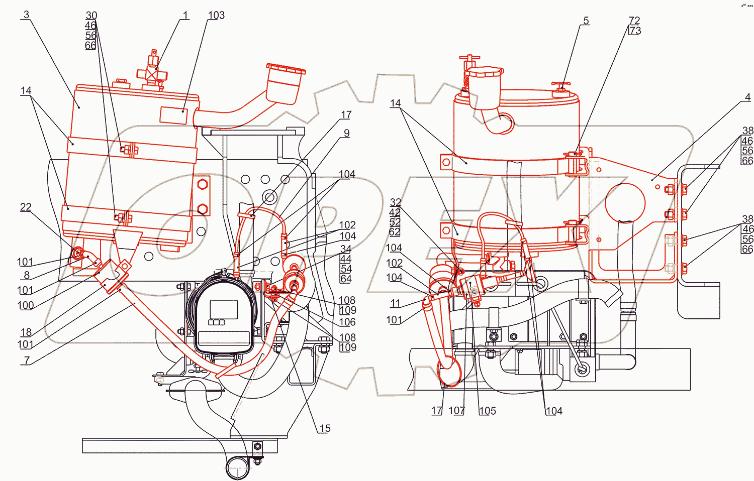 Крепление топливопроводов подогревателя 555035-1015004-010