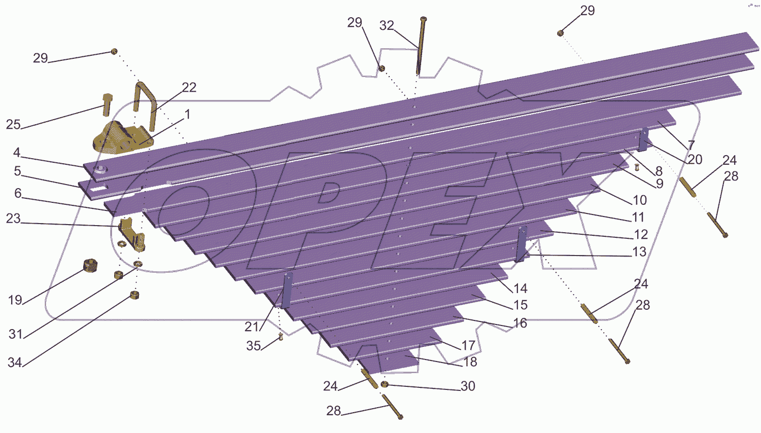 Рессора задняя 509-2912012-13