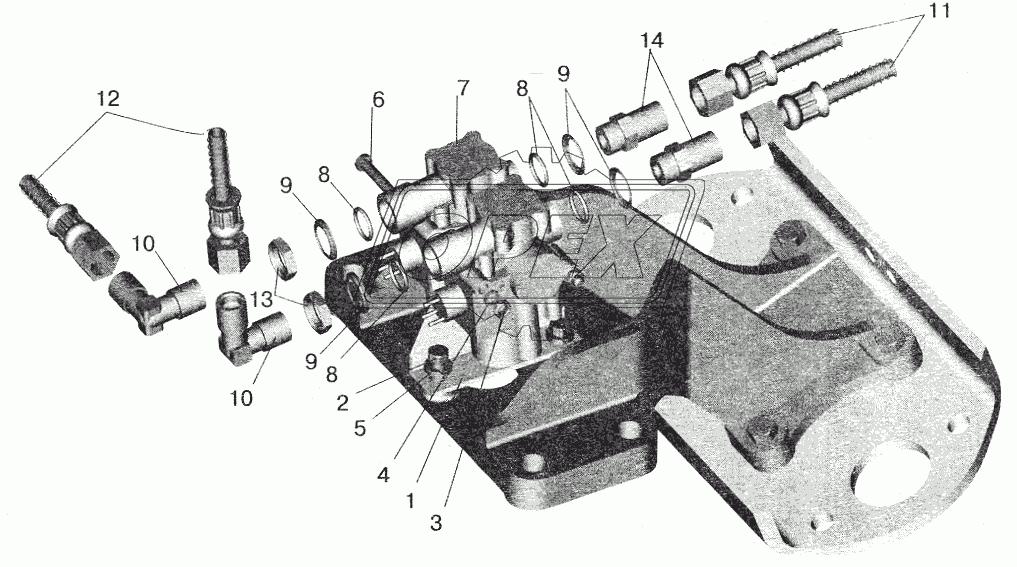 Установка задних модуляторов и присоединительной арматуры МАЗ-555102