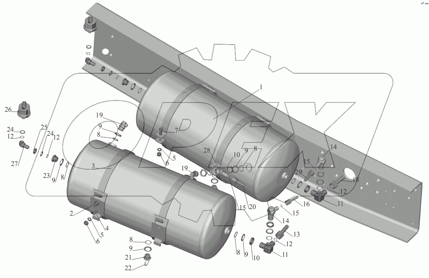 Установка ресиверов 5551-3513004