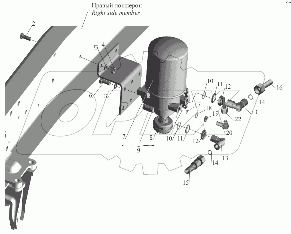 Установка осушителя воздуха 5551-3536004