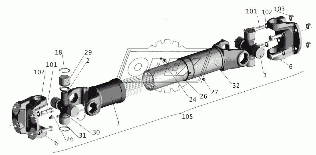 Установка карданного вала 5551-2200000-10