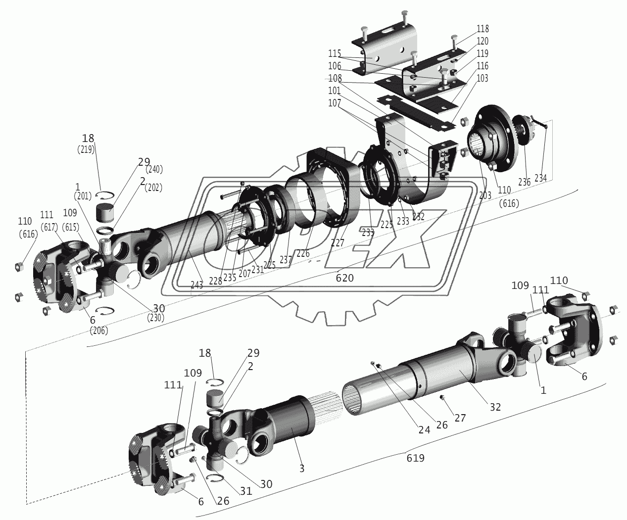 Установка карданной передачи 555140-2200000-010