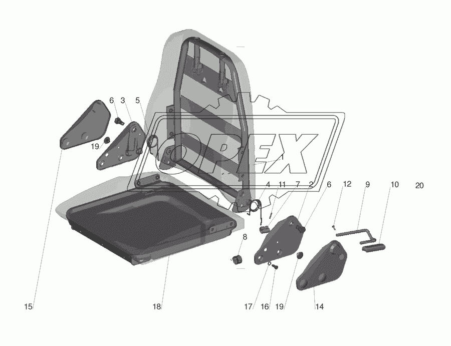 Подушка и спинка сиденья 6430-6800012, 6430-6810012