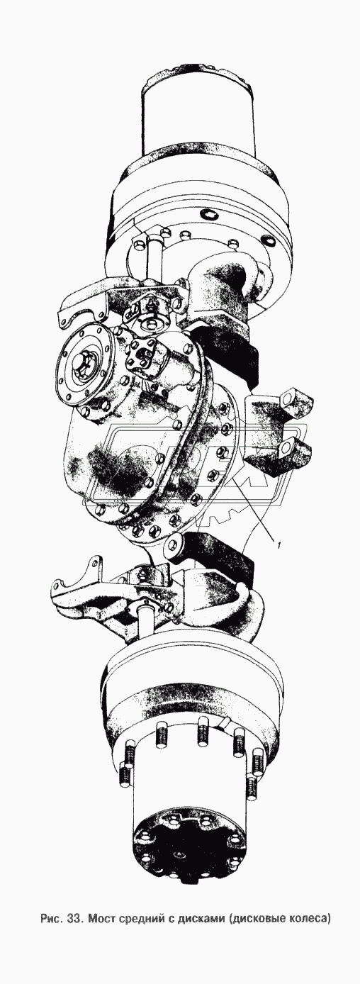 Мост средний с дисками (дисковые колеса)