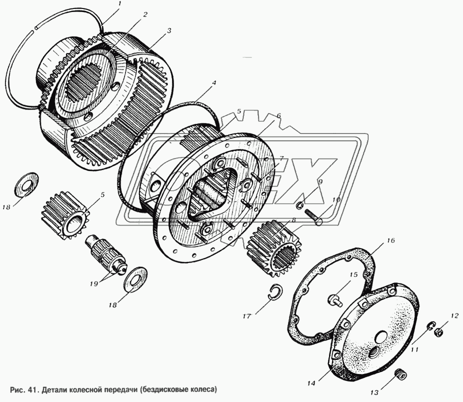 Детали колесной передачи (бездисковые колеса)