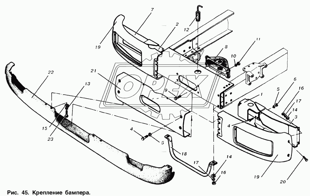 Крепление бампера