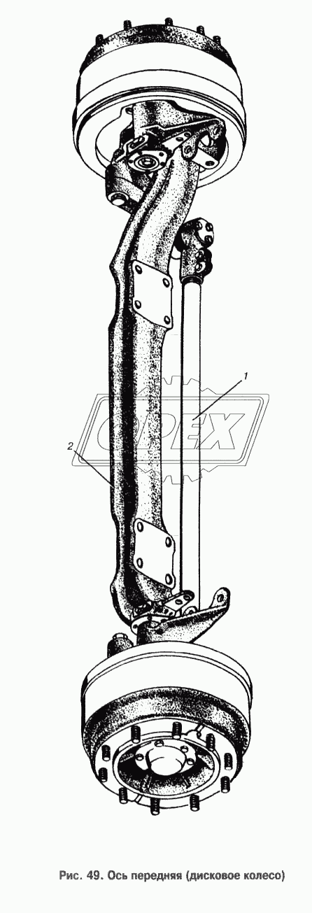 Ось передняя (дисковое колесо)