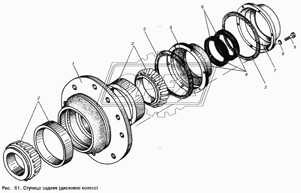 Ступица задняя (дисковое колесо)