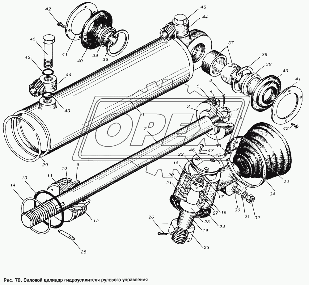Силовой цилиндр гидроусилителя рулевого управления