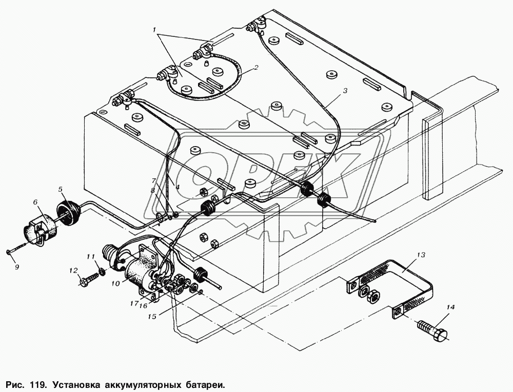 Установка аккумуляторной батареи