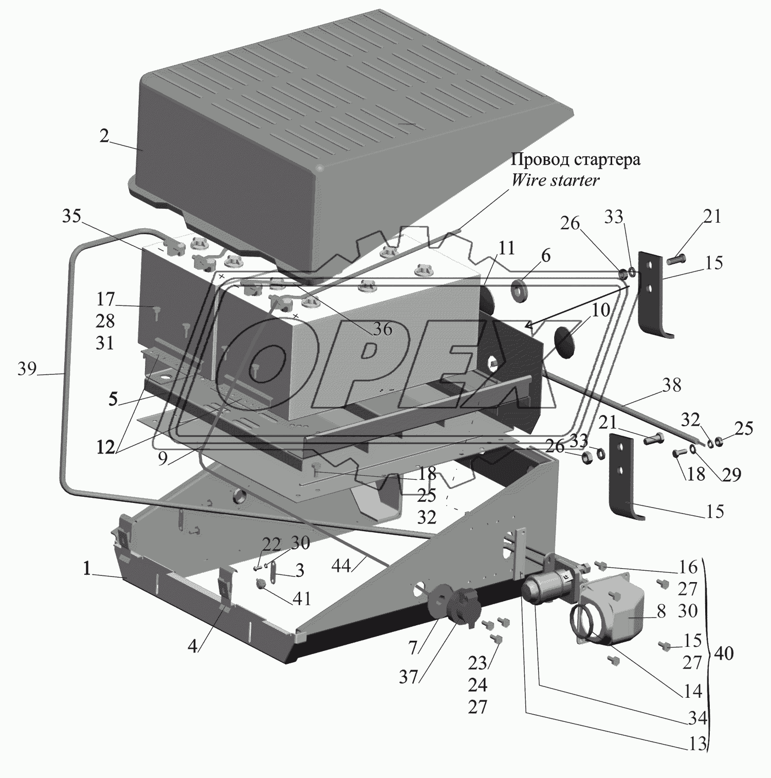 Установка аккумуляторных батарей 551605-3700008