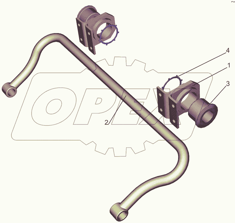 Вал стабилизатора с кронштейнами 631019-2916006