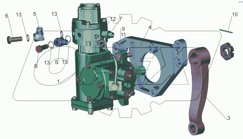Рулевой механизм с кронштейном 544019-3400006