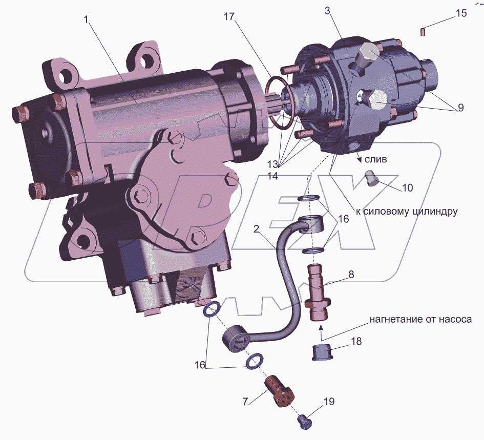 Рулевой механизм с распределителем 64221-3400010-10