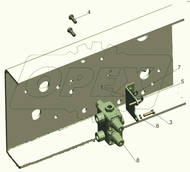 Крепление четырехконтурного клапана 544019-3515002