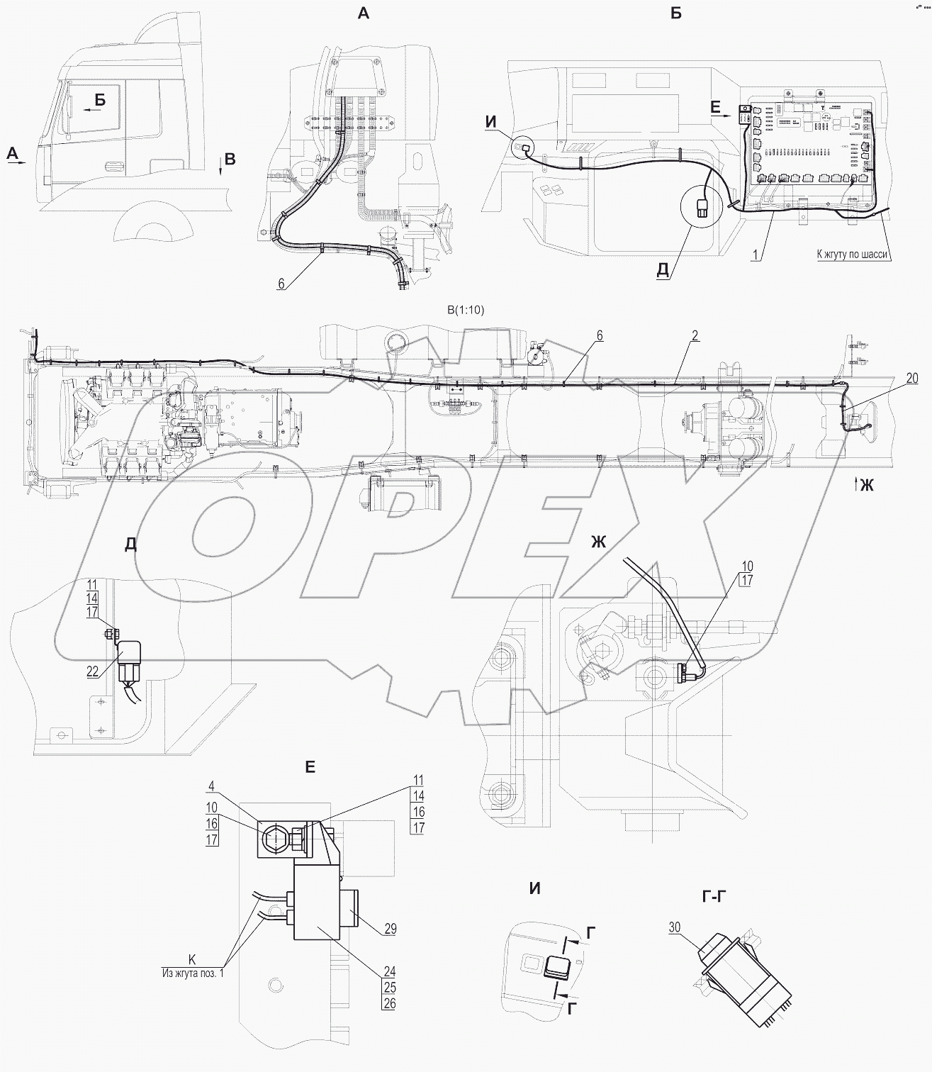 Установка датчика сцепки 534019-3700164-000