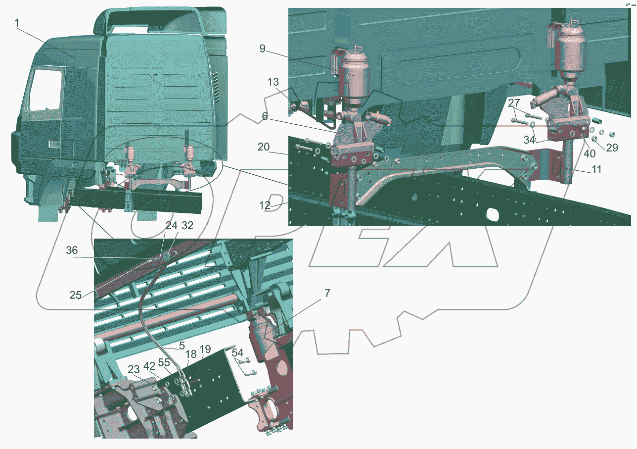 Установка кабины 643119-5000002-000