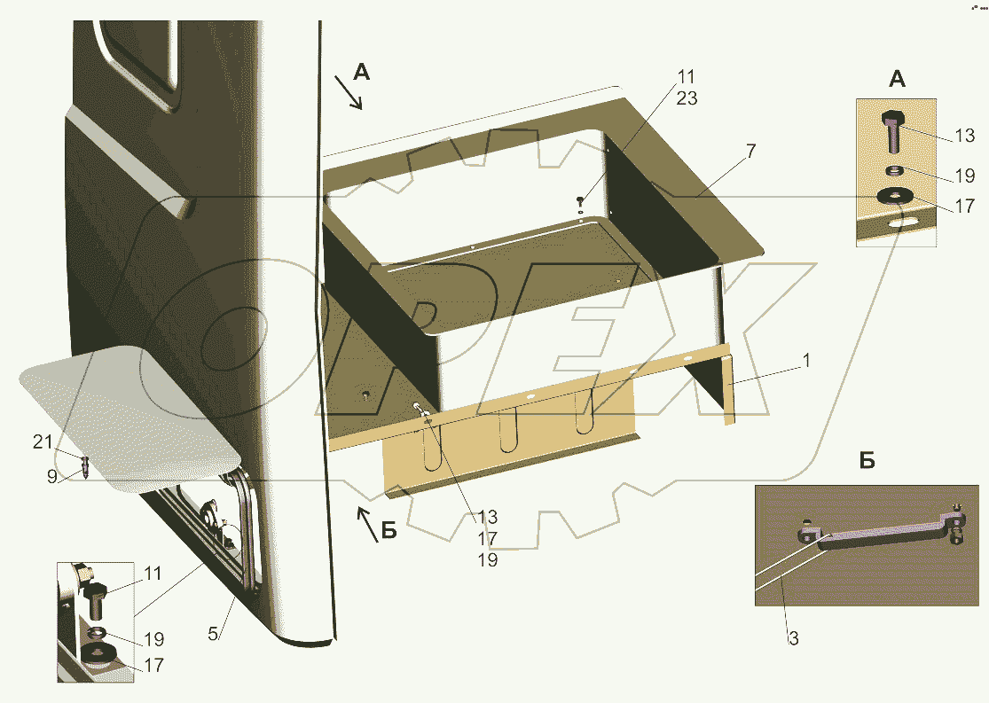 Установка инструментального ящика 6430-5000115-020