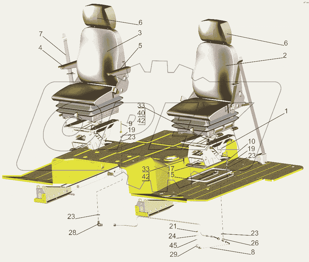 Установка и пневмопитание сидений 6430-6800006-001