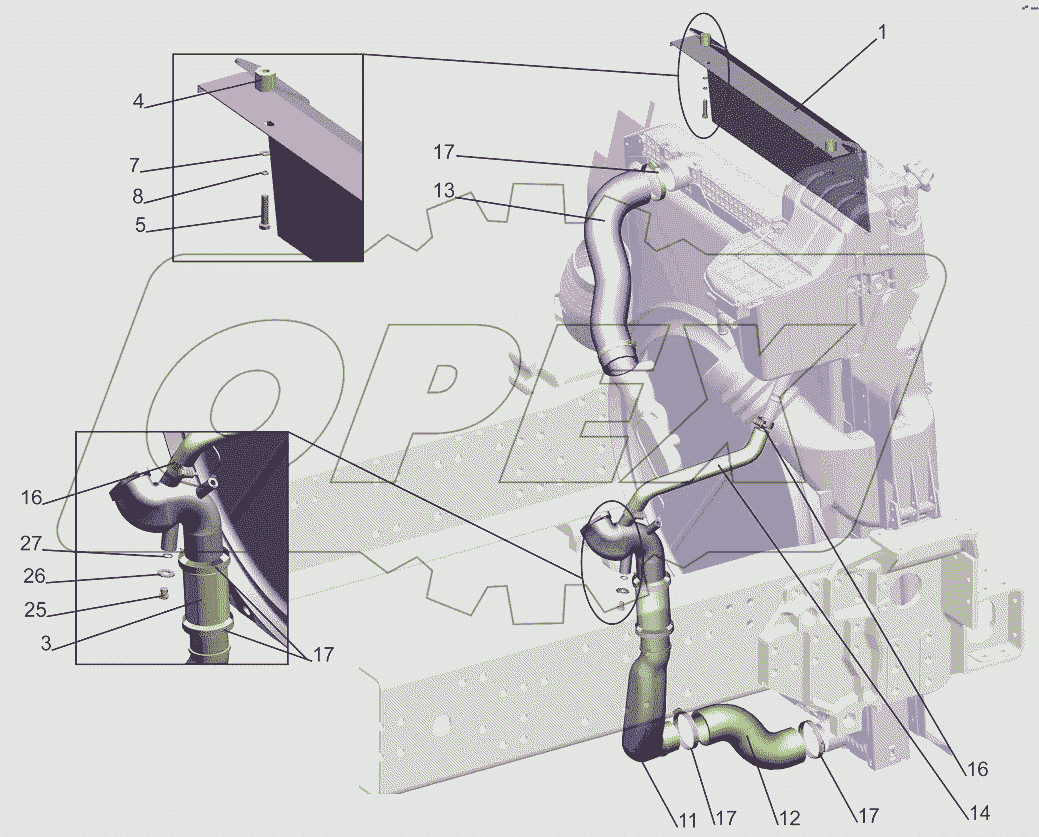 Установка системы охлаждения 544019-1300005-010