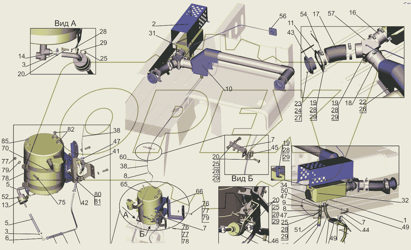 Установка воздушного отопителя 544019-8100002-010