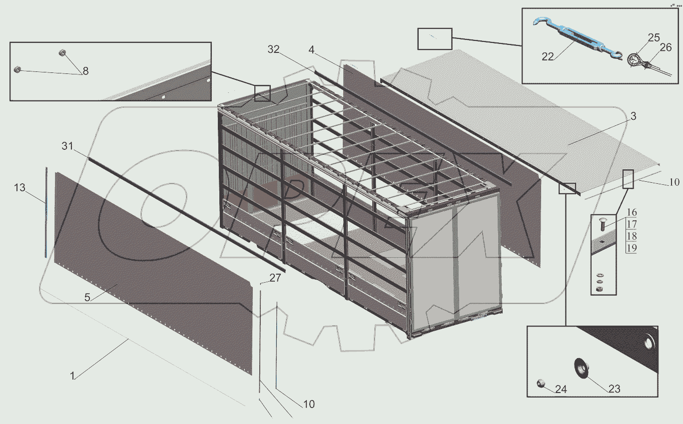 Установка тента 631014-8500004-020