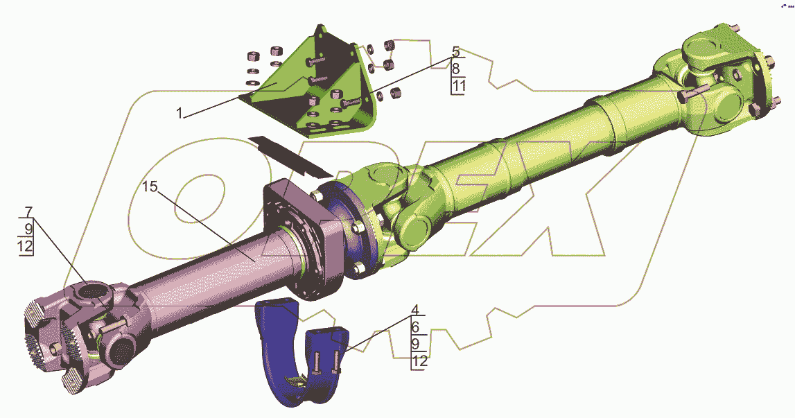 Установка карданной передачи 631019-2200000-010
